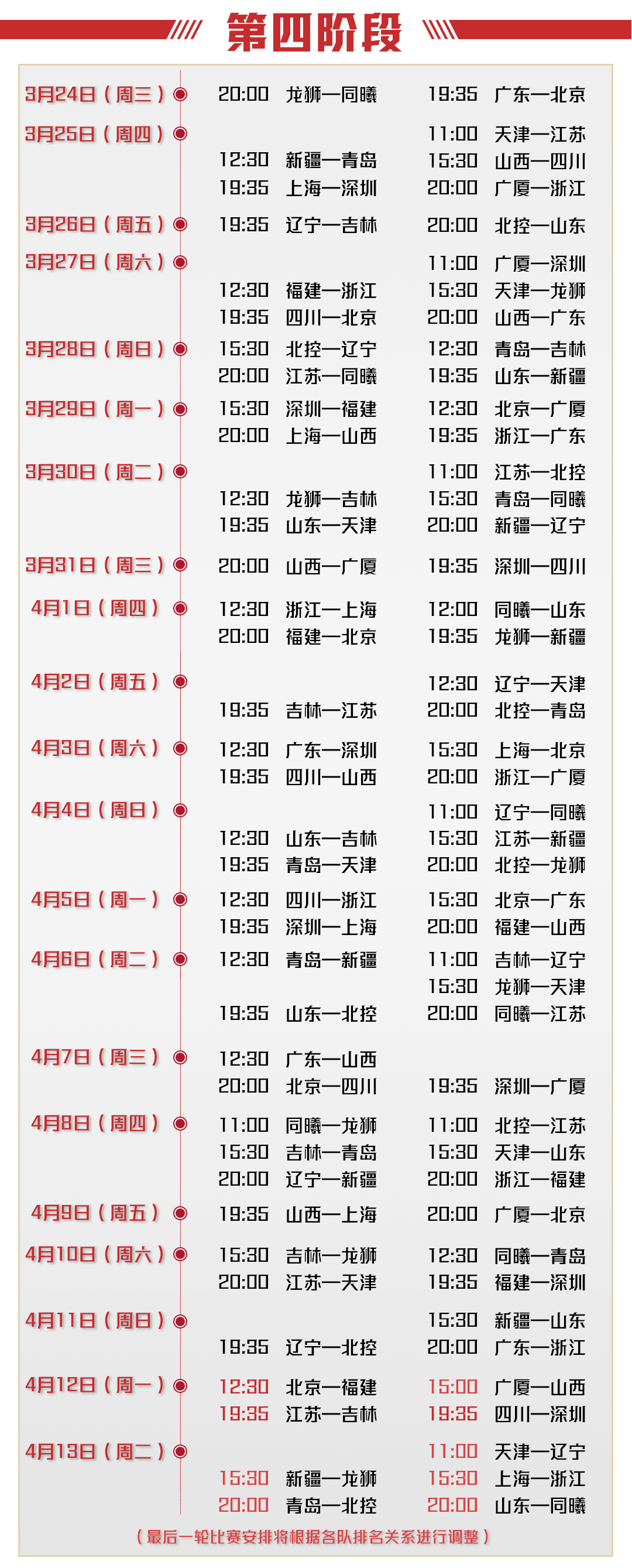 cba总决赛赛程安排(cba总决赛赛程安排2020打几场)