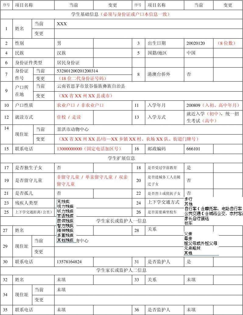 个人基本信息(个人基本信息模板)